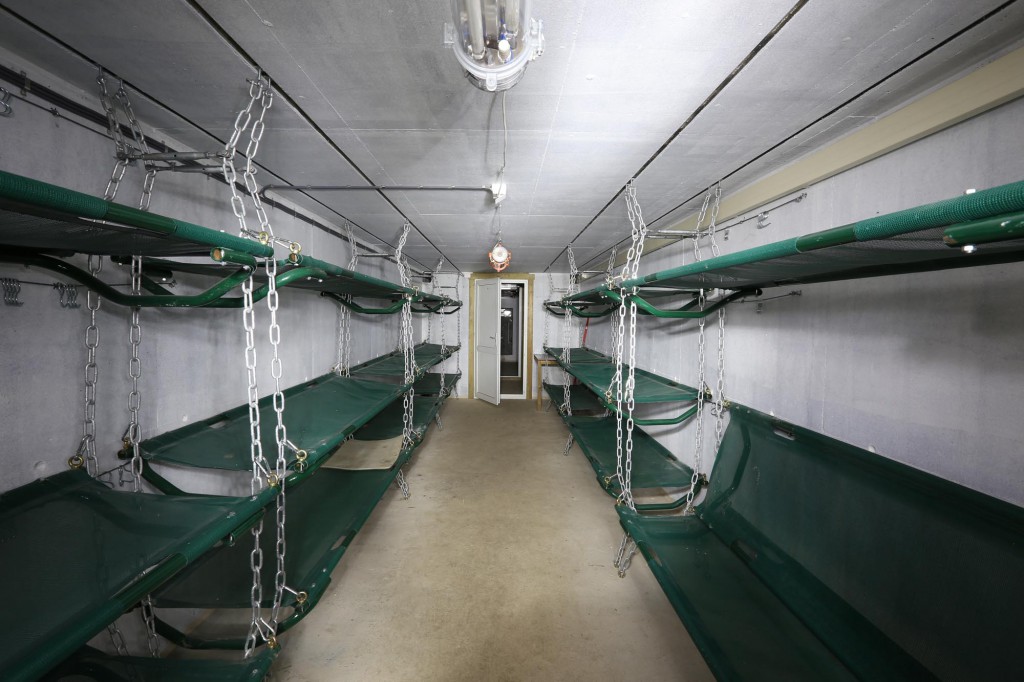 One of numerous shelters inside the bunker.