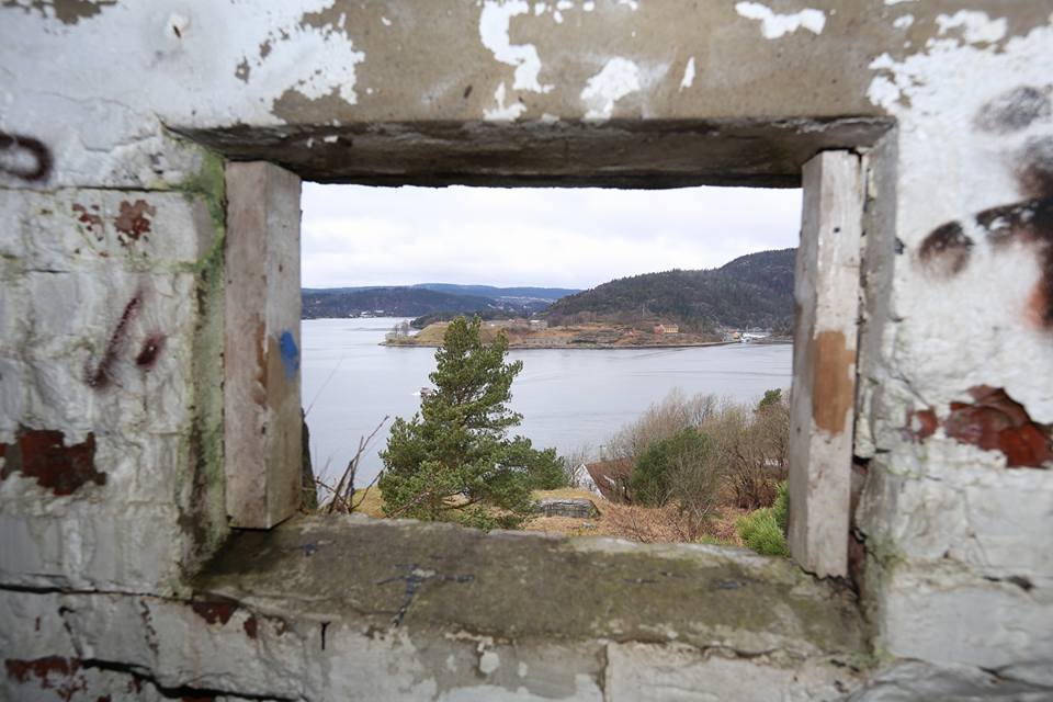 Inside a bunker looking towards Oscarsborg.