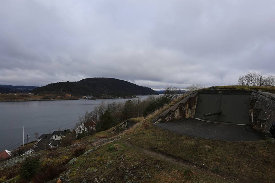 One gun in battery Drobak, Norwegian type.
