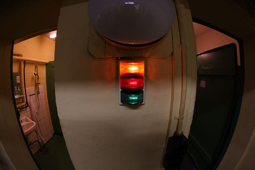 Information lights in the bunker.